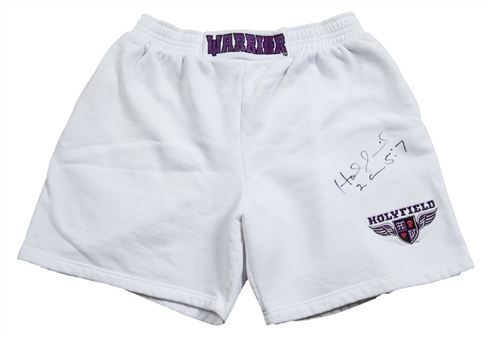 Evander Holyfield Training Used and Signed Boxing Shorts (JSA)